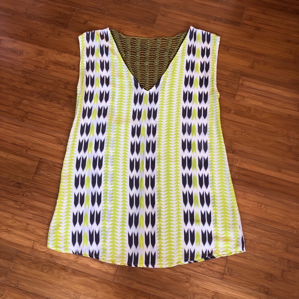 Acacia arrow silk dress with crochet size S